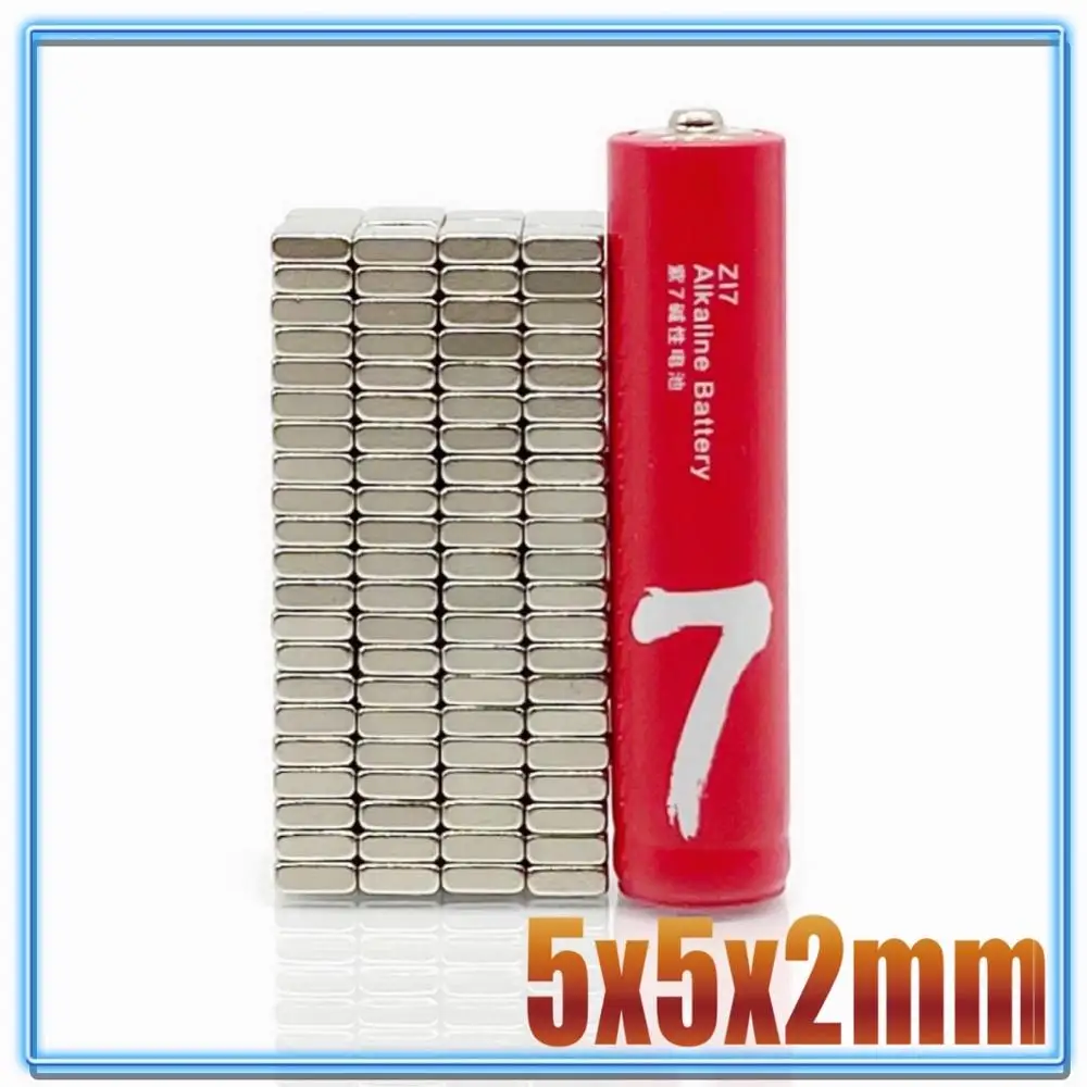20-200pcs/lot magnet 5x5x1 5x5x2 N35 Strong Square NdFeB Rare Earth Magnet 5*5*1 5*5*2 Neodymium Magnets 5*5*1 5x5x1.5