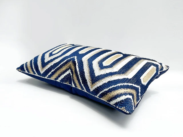 Housse de Coussin 45x45cm Royal en Soie Bleu