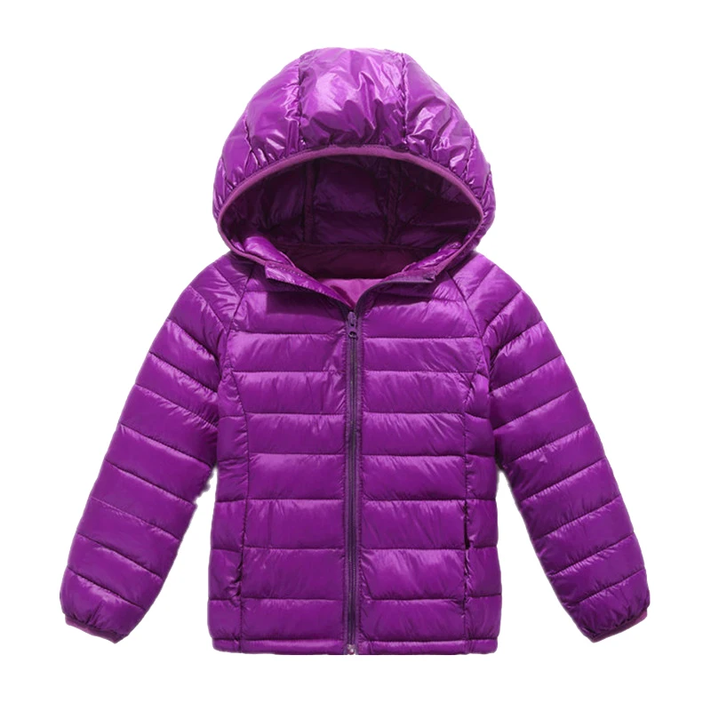 Purple Детский пуховик; зимняя одежда; куртка для девочек; Верхняя одежда для маленьких мальчиков; Подростковые куртки с капюшоном; детские зимние пальто - Color: Purple