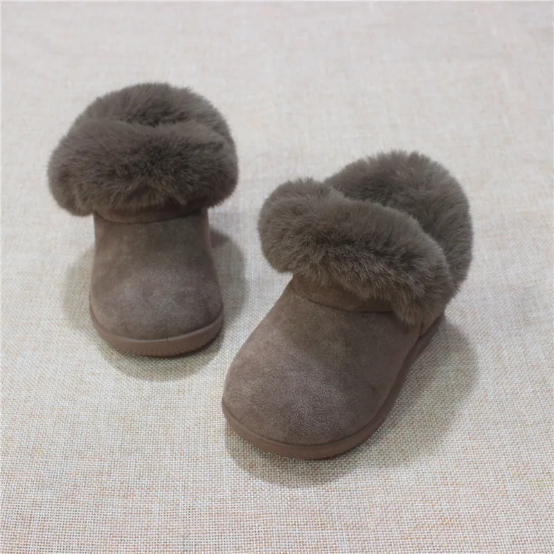 Newborn Infant Baby Girls Winter Warm Boots Non Slip Casual Soft Sole Snow Boots Shoes Fashion Fur Slip On Girls Boys Shoes