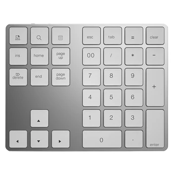

Ergonomic Bluetooth 3.0 Numeric Keypad External Aluminum Alloy 34 Keys Wireless USB Rechargeable For PC Laptop Ultra Slim
