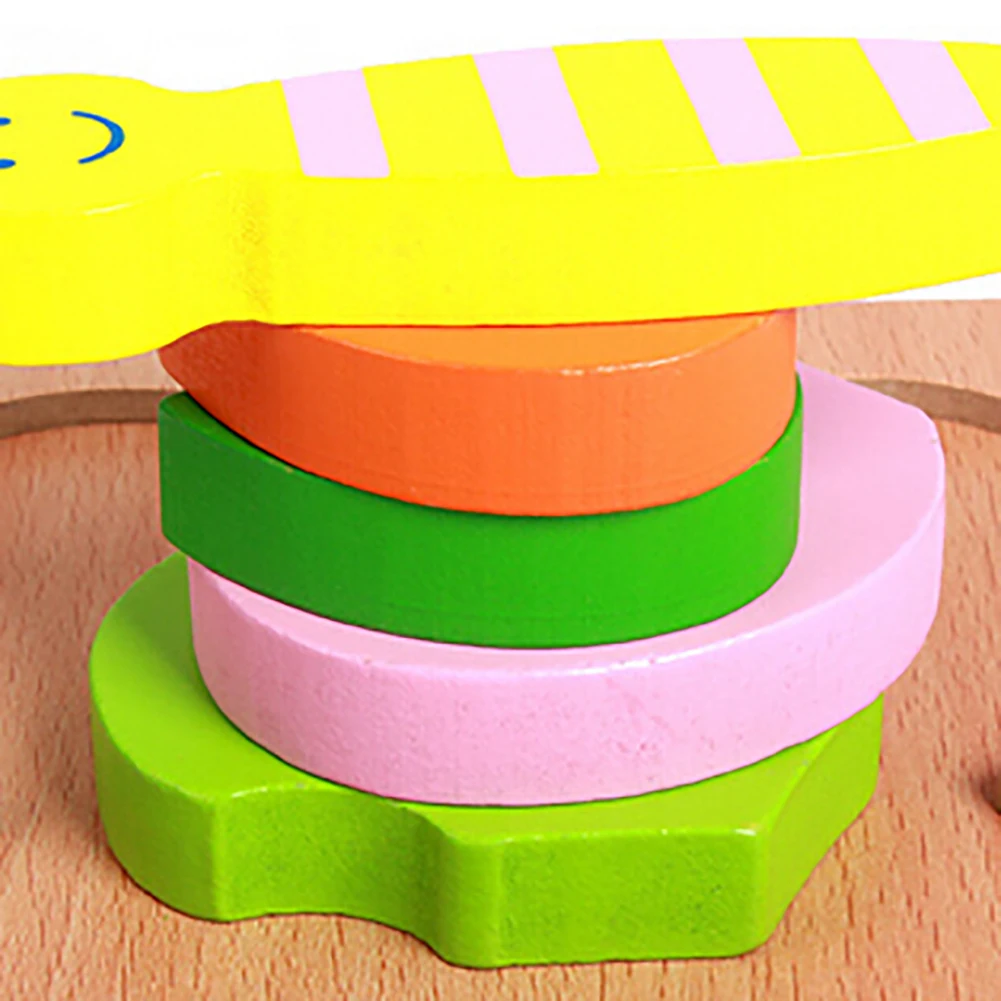 Мультфильм Медведь автомобиль животное деревянное 3D Chunkyed Настольная Игра-Головоломка Развивающие детские игрушки новинка