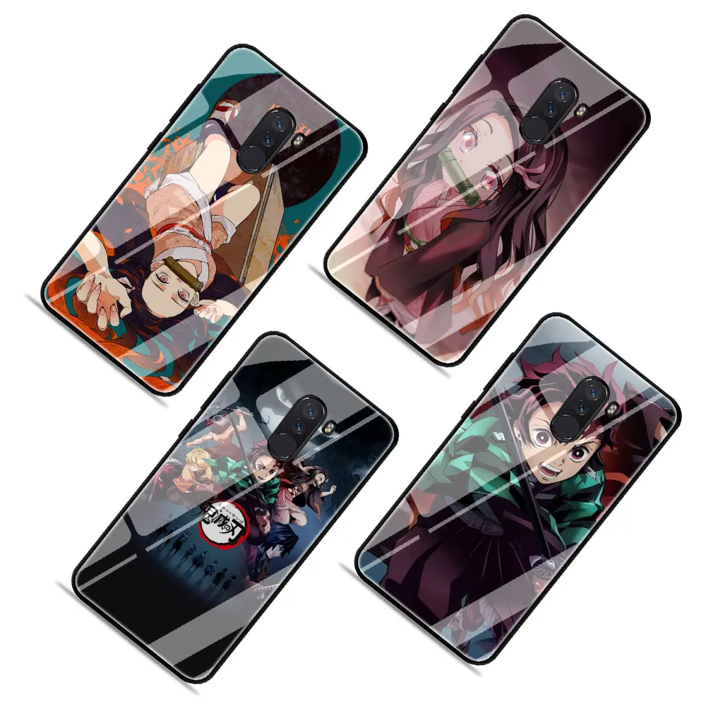 EWAU чехол для телефона из закаленного стекла Kimetsu no Yaiba с аниме демоном, чехол для Xiaomi mi A1 A2 8 9 Red mi 4X 6A Note 5 6 7 Pro F1