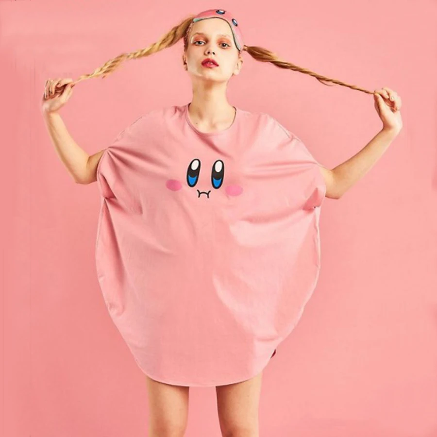 Kirby Tshirt cosplay costume Super Star Kirby x YUMMY Batwing Loose Top