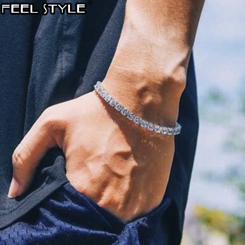 Цепочка с фианитами для мужчин и женщин Ювелирное Украшение в стиле хип хоп