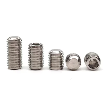 

304 Stainless Steel Concave End Set Screw HexHeadless Screw Meter Screws M1.6- M6 10 Pcs