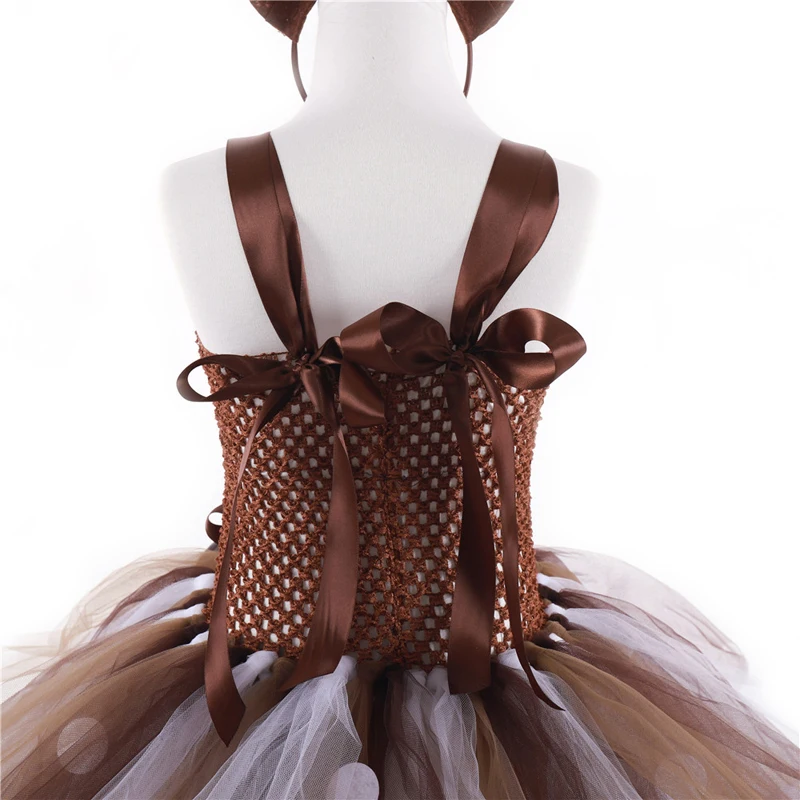 Deer Tutu Dress Baby Girls Dresses for Girls Halloween Costume For Kids Elk Cosplay Christmas Birthday Party Dress With Headband