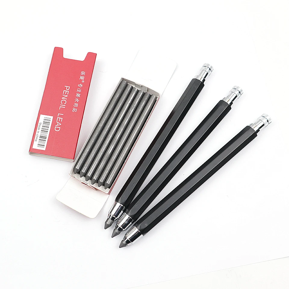Lápiz mecánico de 5,6mm, HB/2B/4B/6B/8B, lápices automáticos de escaneo de dibujo de Graffiti para suministros de escritura de pintura profesional