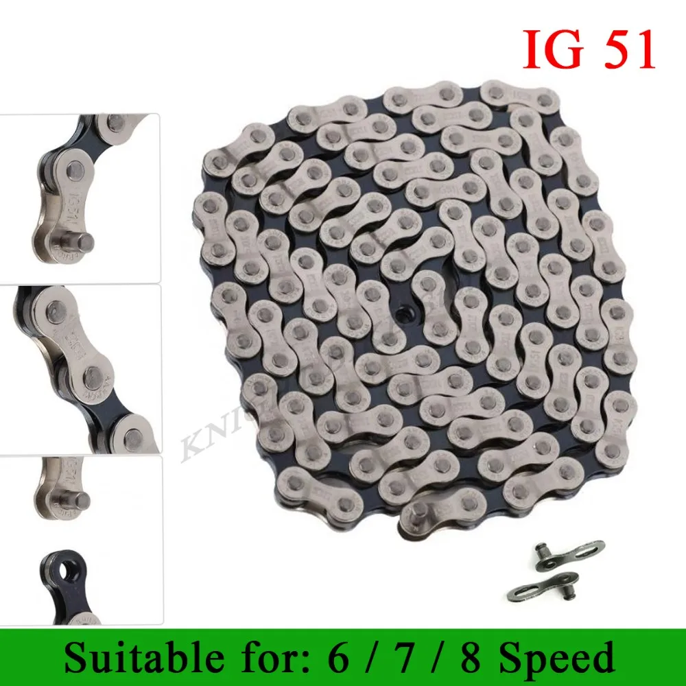 116 звенья 6S 7S 8 скоростная цепь для горного велосипеда IG51 цепь переключения свободного хода для MTB велосипеда спортивные аксессуары цепь с переменной скоростью