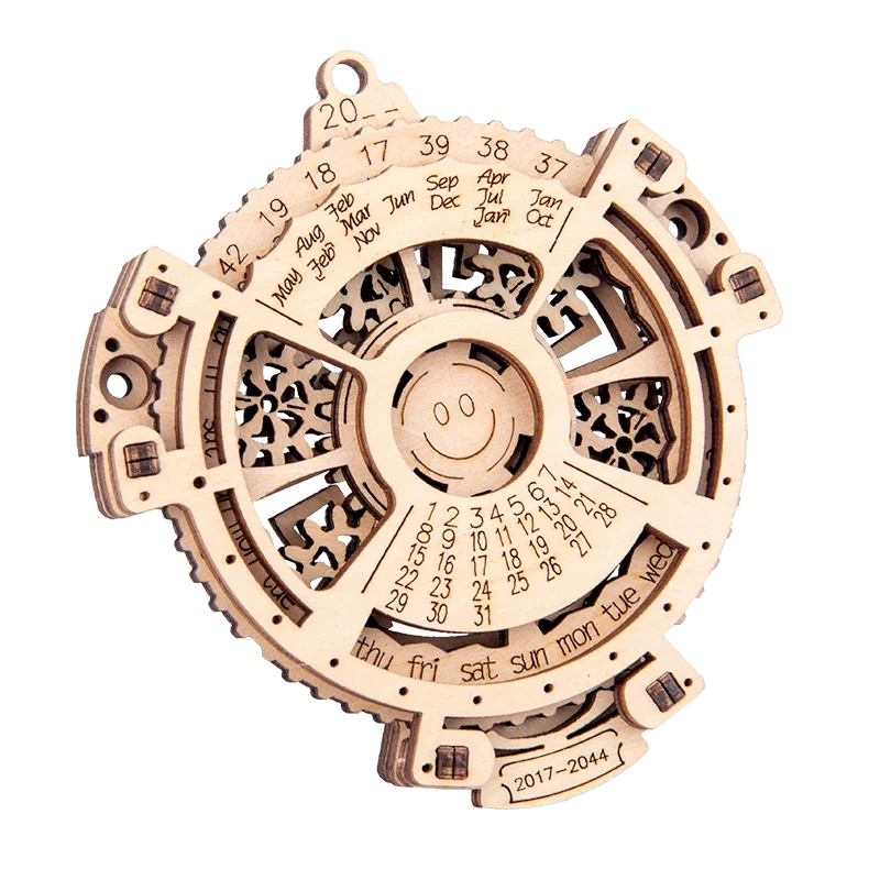 子供の木製機械式ギア回転永久カレンダーの三次元パズルモデルクリエイティブギフトdiyの組み立ておもちゃ モデル構築キット Aliexpress