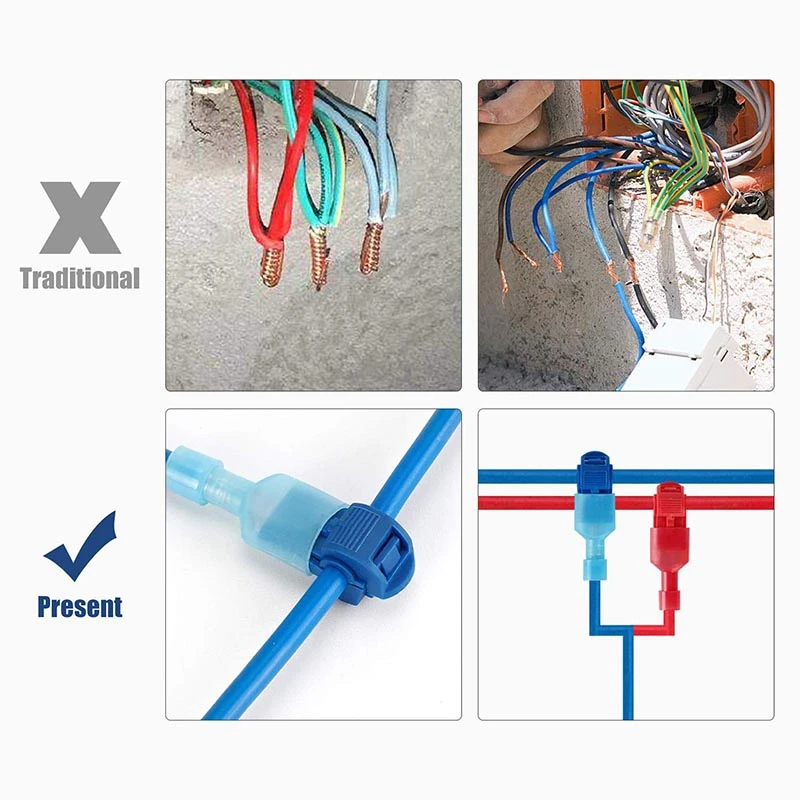 260 шт функция T Tap электрические разъемы-быстроразъемные краны и изолированные мужские быстроразъемные клеммы