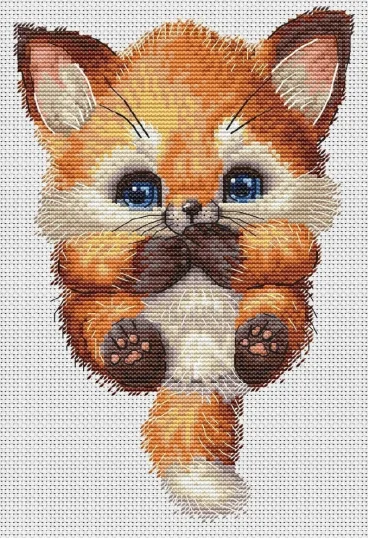 hh Fox styles cross stitch kit Animal cotton thread 14ct linen canvas stitching embroidery DIY - Цвет: 14.99