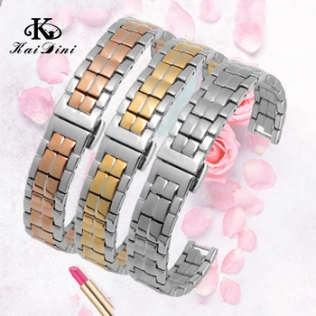 

stainless steel watchstrap Watchband Wristband Butterfly 12mm Luxury Men Women Bracelet Replacement Watch Strap metal watchbands