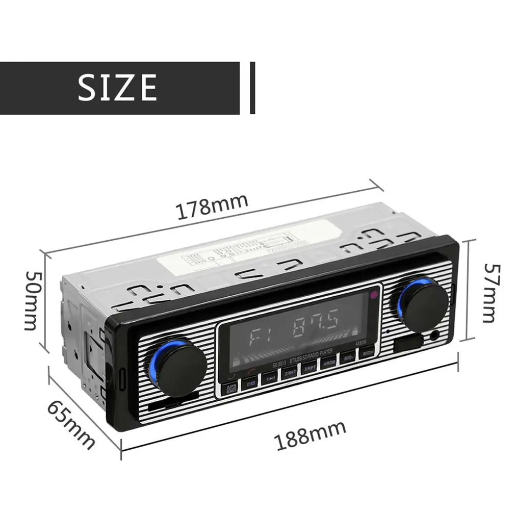 SX-5513 Car Bluetooth MP3 Player Digital FM Stereo Radio with Remote control Support MP3/WMA/WAV USB2.0 12V