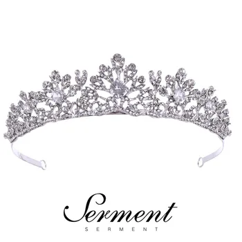 

SERMENT Princess Wedding Bridal Bridesmaid Tiara Crown Girls Crystal Zircon Jewelry Hair Accessories Bride Birthday Crown