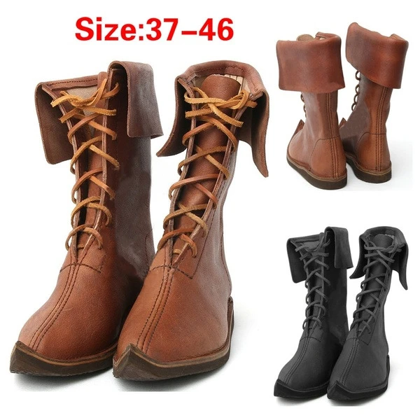 男性用バイキングテューダーコスプレブーツ レザーシューズ フェスティバルシューズ ルネッサンス 中世の騎士 海賊 コスプレ Aliexpress