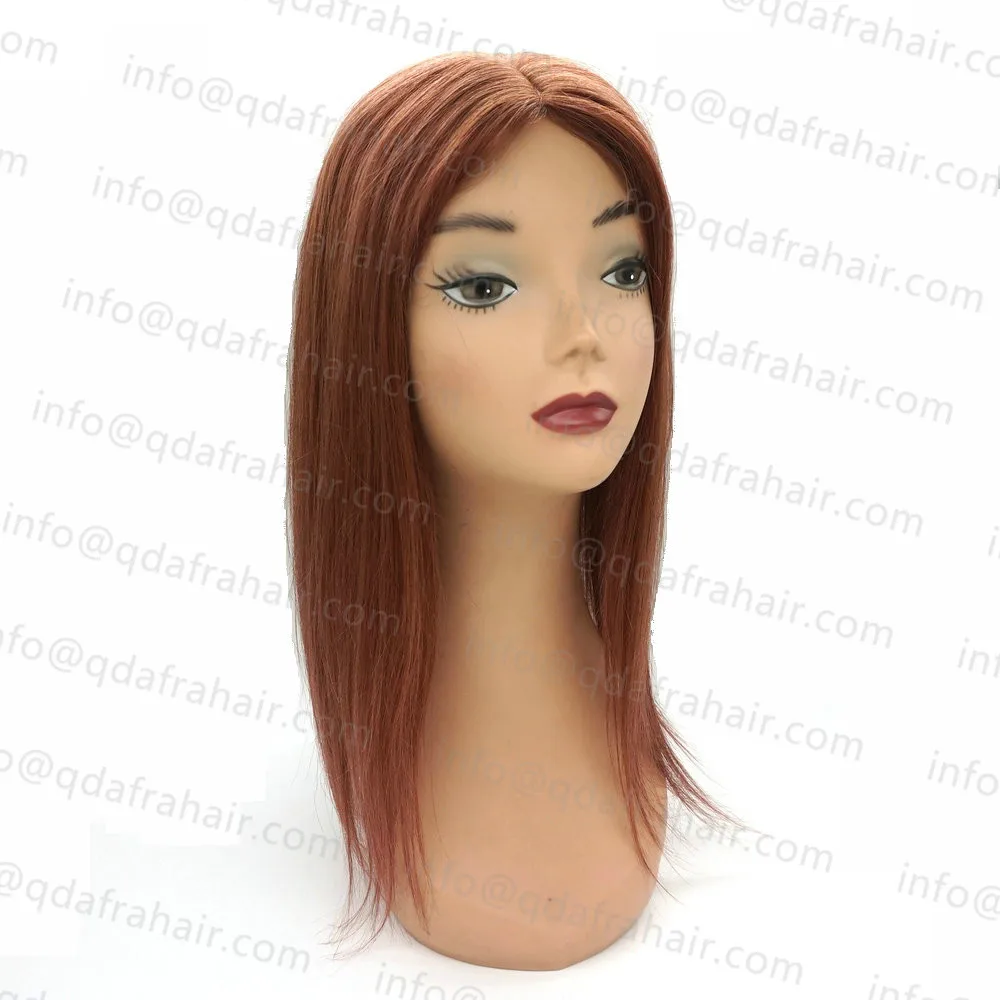 Hstonir European Remy Hair Topper Kosher Toupee 6x6" Women Crown Wig Hair Piece Wiglet Kippah Fall Silk Base For Jewish TP26