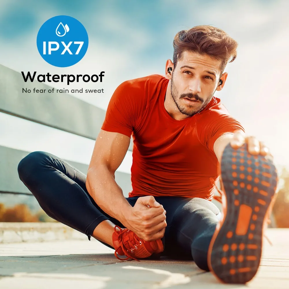 Baratos Auriculares inalámbricos Mpow TWS Bluetooth 5,0 con estuche de carga portátil IPX7 auriculares intraurales impermeables con micrófono nuevo