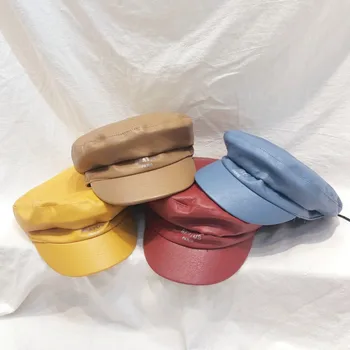 

Autumn Fashion Children Hat Classic Style Fashion Leather Berets cap for Toddler Boy Girl