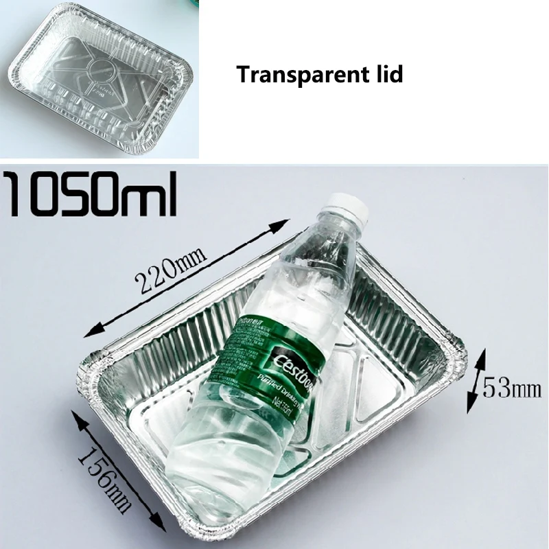 1050ml 23sets ZEQIU одноразовая жестяная фольга коробка с крышкой барбекю пиццы выпечки хлеба подходит для барбекю Ресторан пиццерия семейный ужин - Цвет: 1050ml 23sets
