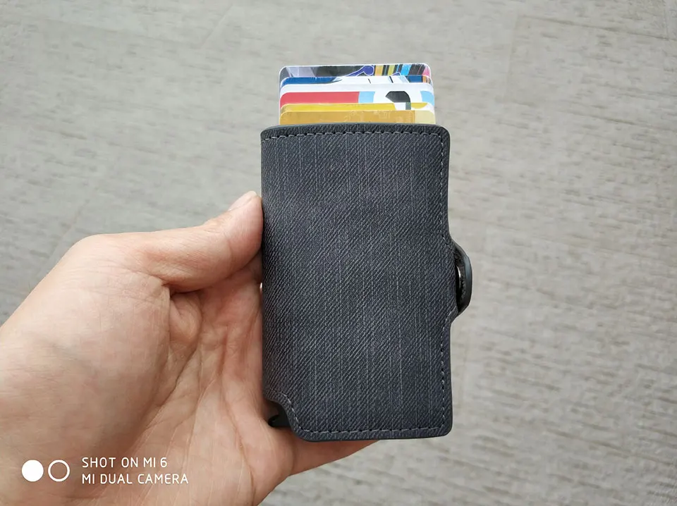 RFID ковбойский кредитный ID держатель для карт Ретро винтажный алюминиевый джинсовый кожаный кошелек чехол для карт мини кошелек для мужчин и женщин