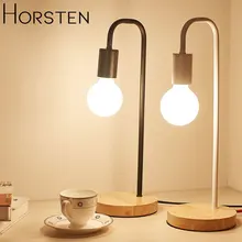 Современная Деревянная настольная лампа в скандинавском стиле, прикроватные деревянные настольные лампы для спальни, многоцветные простые металлические настольные светильники, декор для комнаты, Освещение E27
