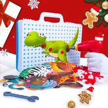 Детский инвентарь, игрушки, шурупы для электрической дрели, 3D головоломка, обучающая для ролевых игр, сборка животных, блок, модель игрушки