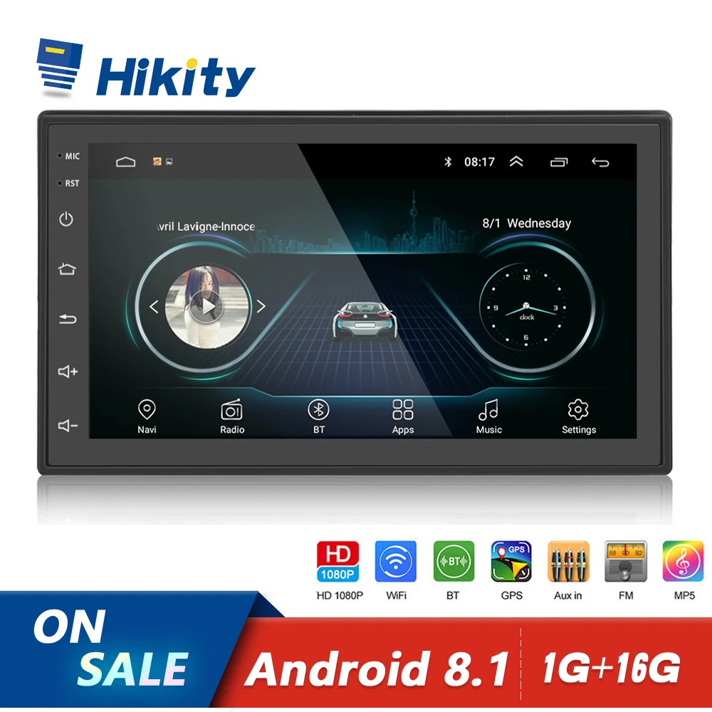 Hikity Android 2din автомобильный мультимедийный MP5 Авторадио 7 ''сенсорный экран
