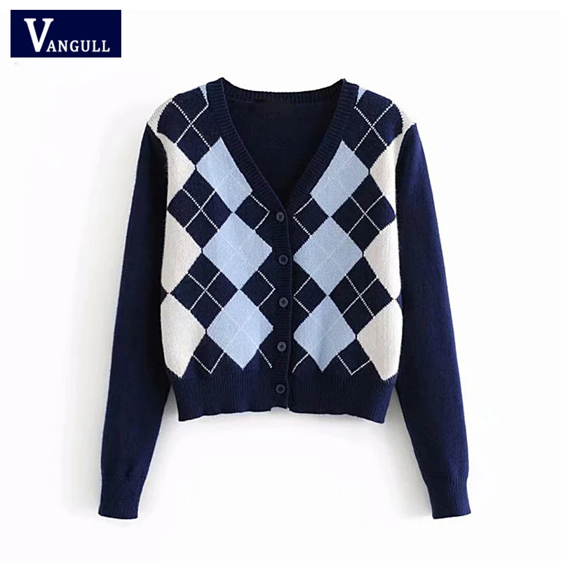 argyle cardigan women's