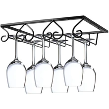 Черный винный стеклянный стеллаж металлический держатель под шкаф рюмки бокал для вина es вешалка для хранения Органайзер для бара кухни
