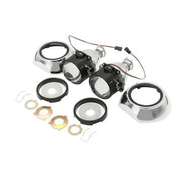 

LHD 2Pcs 2.5 inch Mini Bi-Xenon H1 HID Headlight Projector Lens Halo Ring Hi/Lo