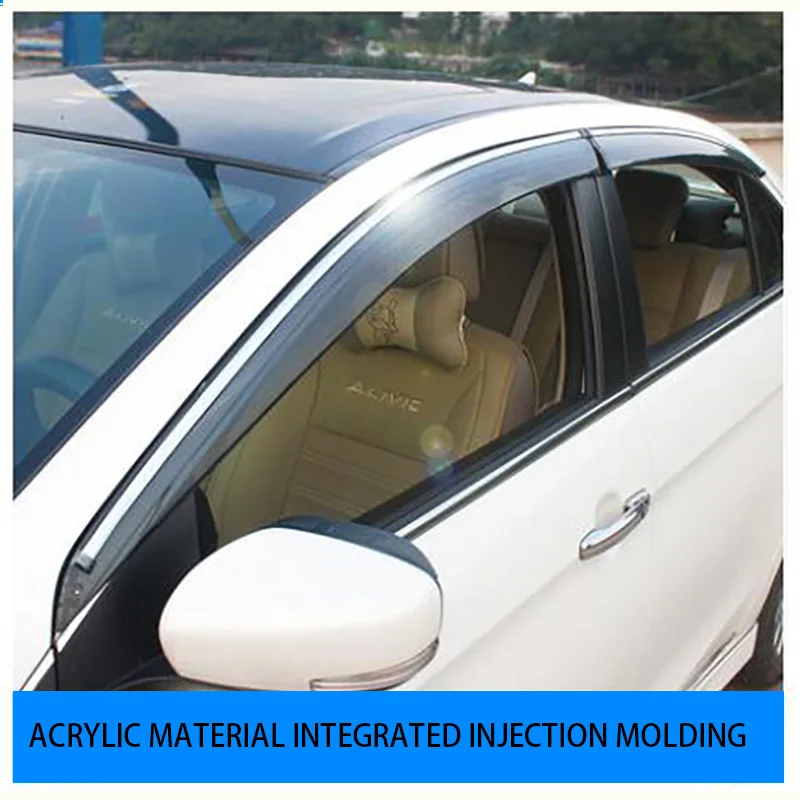 2016 to2018 for Suzuki Vitera window rain shield transparent rain eyebrow with bright strip window shield rain board decorative