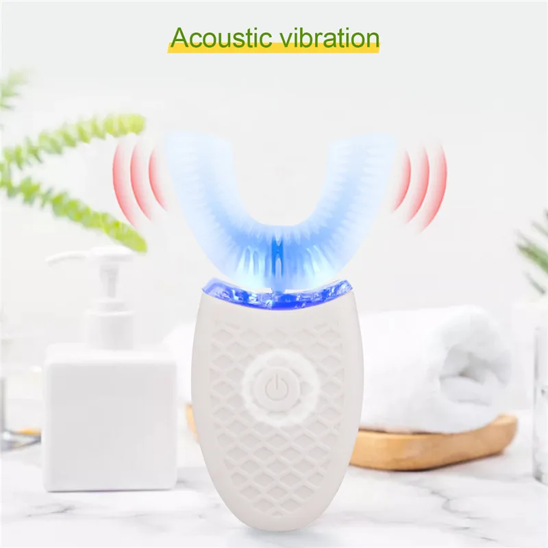 

360 Degree Intelligent Automatic Sonic Electric Toothbrush USB Rechargeable Teeth Whitening Oral Care Massage U Type Tooth Brush