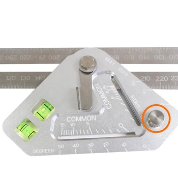 

Practical 35cm Angle Ruler with Level Bottle Aluminum Alloy Carpentry Multi-function Construction Adjustable Measuring Tool