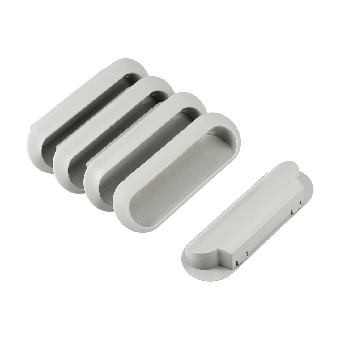 

uxcell 5Pcs Flush Pull Finger Insert Recessed Cabinet Door Handles Gray 120x40x21mm for drawer sliding door tool box etc.