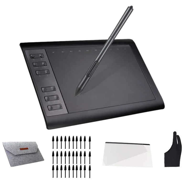 

Image Drawing Tablet, 8192 Levels Battery-Free Pen Stylus Drawing Tablet Support for Android Phone Windows 10/8/7 Mac Os