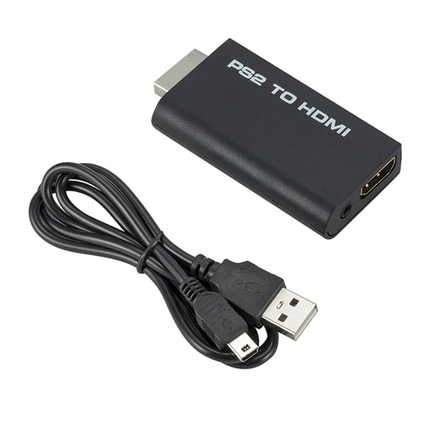 PS2 to HDMI Adapter 480i/480p/576i Audio Video Converter Adapter with 3.5mm Audio Output Supports All PS2 Display Modes