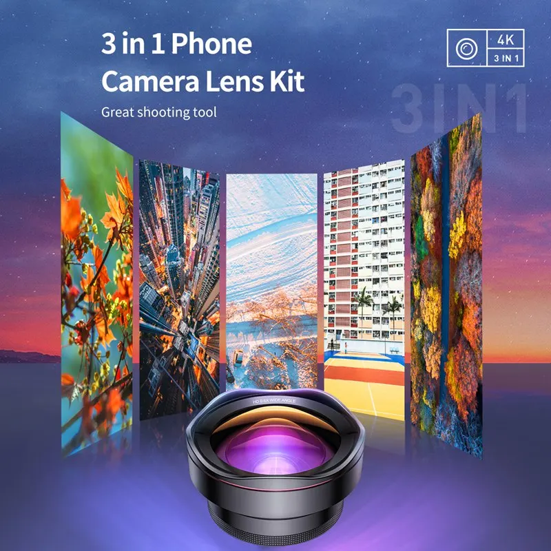 ROCK Phone Lens Kit 0.6x Супер широкоугольный 15x Супер Макро объектив рыбий глаз HD линзы камеры для iPhone 6S 7 Xiaomi больше мобильного телефона