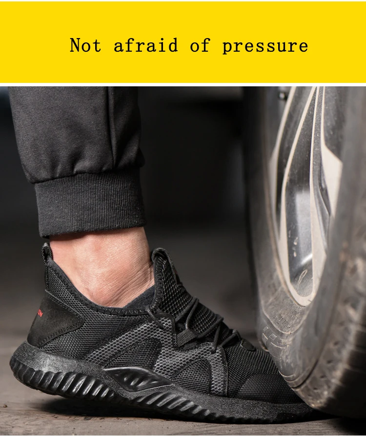 Summer Indestructible Safety Shoes Men Steel toe Breathable Mesh Non-slip Comfortable Wear resistant Casual Protective Work shoe