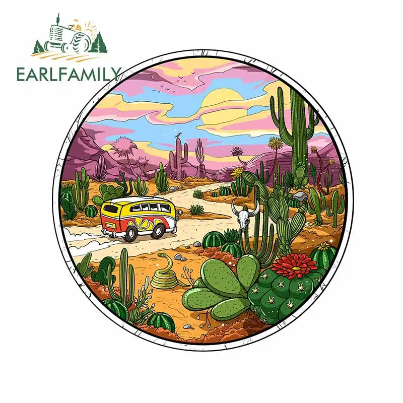 EARLFAMILY 13 см x 12 7 для хиппи ван кактус забавные наклейки автомобиля граффити