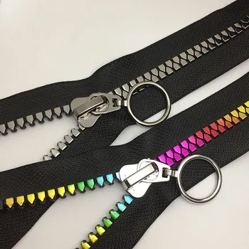 

80cm(31.5'') NO.8# Open-End resin zippers metal zipper Slider Multi-color Teeth for bag jacket coats Clothing DIY Sewing craft