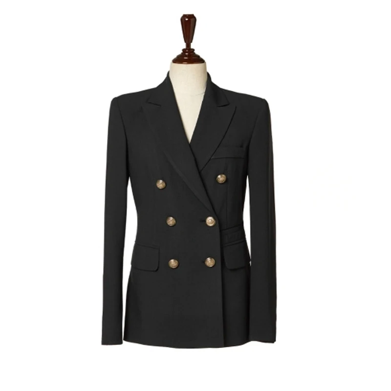 Women Clothes Spring New Korean Slim Small Suit Jacket Double-breasted Female Long Section British Style Suit Women