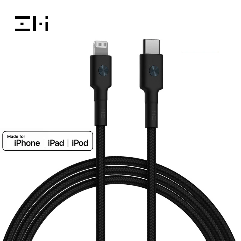 USB C to iPhone B ZMI MFI usb c к lightning Кабель для iPhone 11 pro xs max xr 8 7 6s plus 5 ipad зарядное устройство pd Быстрая зарядка провод данных 30 см - Цвет: USB C to iPhone B
