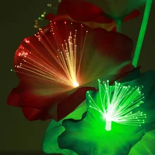 Светильник с цветком из волокна, цветной светодиодный светильник из пластика, Kapok ваза, Рождественская комната, красивая лампа из оптического волокна для дома