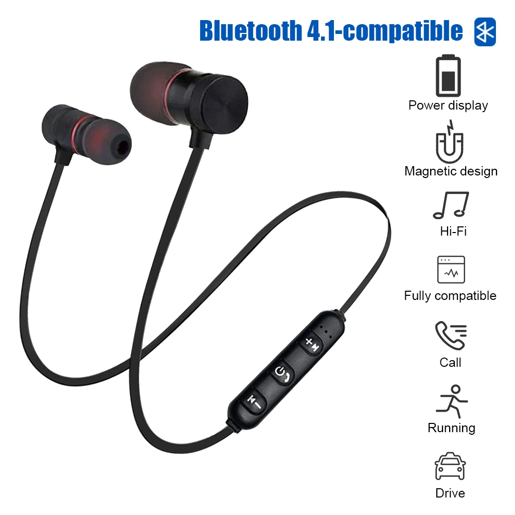 Auriculares inalámbricos universales con para el cuello, cascos Bluetooth con micrófono, a prueba de sudor, deportivos, para gimnasio, para iPhone y Android|Auriculares y audífonos| - AliExpress
