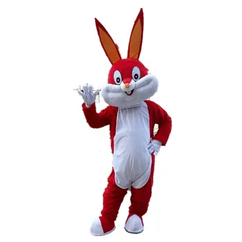 

Red Rabbit Mascot Costume Suit Cosplay Party Game Dress Unisex Halloween Adult Event Apparel Cartoon Character Birthday Clothes