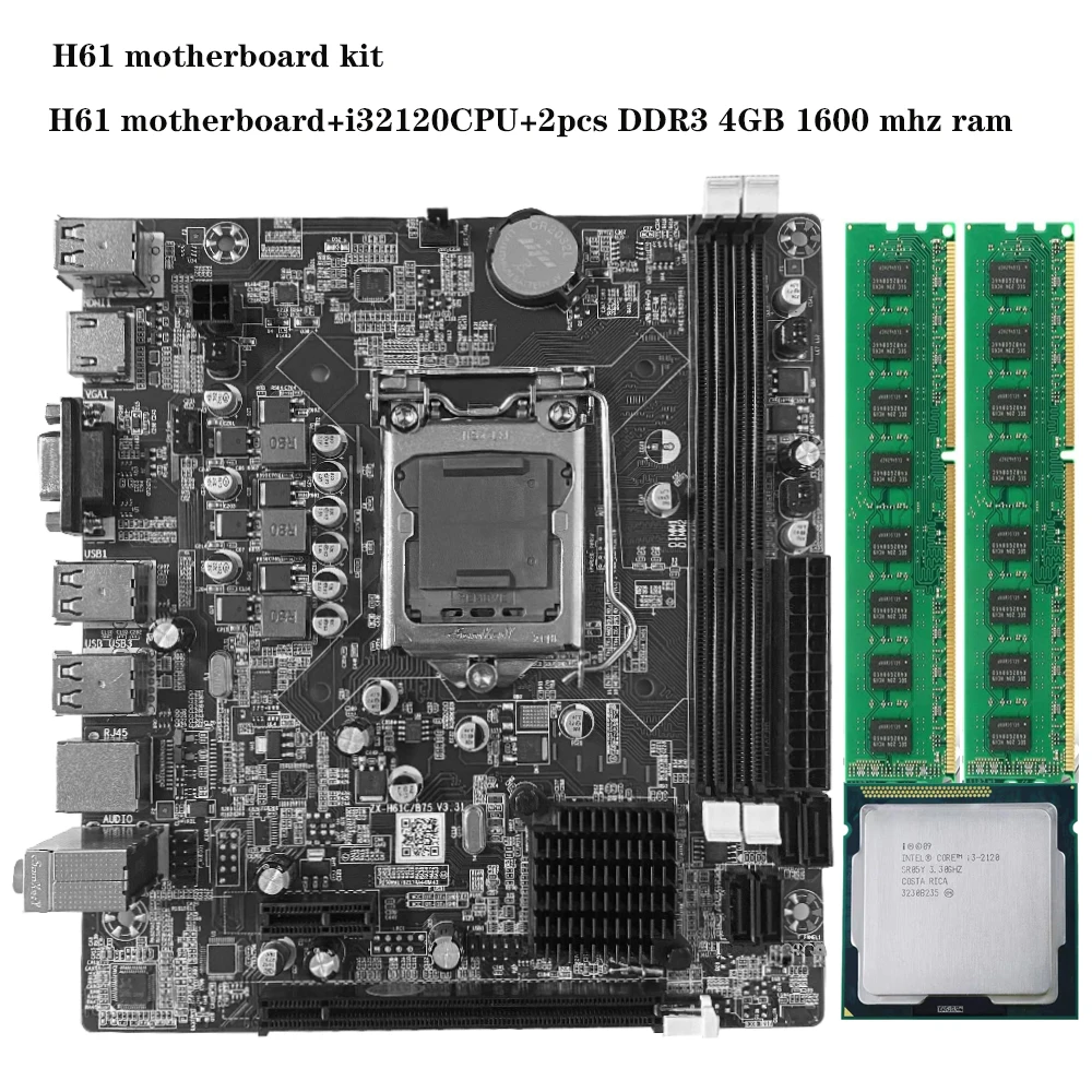 H61M LGA 1155 Intel чипсет SATA2.0 порт разъем DDR3 Поддержка порта LGA1155 PCI E 8X материнская плата