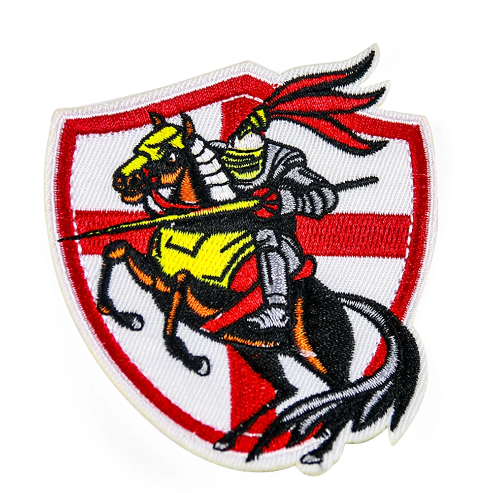 

2 PCS High Quality Roman Spartan Knight badge Embroidered cloth Patch with Red Cross Patches on the Back