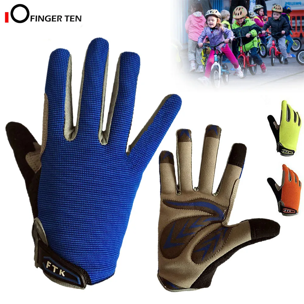 Full Finger Kids Cycling Gloves Boys Girls Youth Touch Screen Mountain