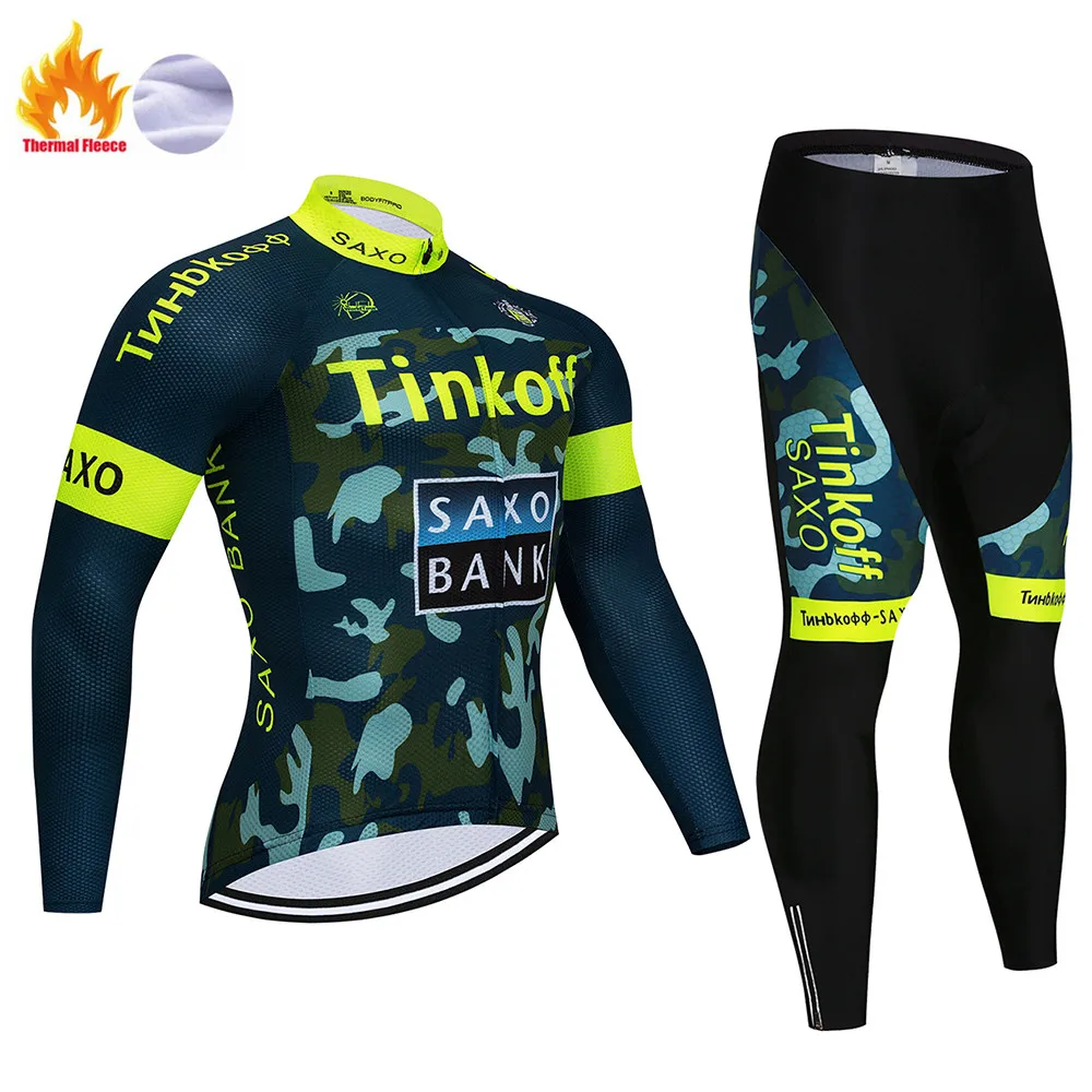 Tinkoff зимний комплект теплой флисовой велосипедной одежды Maillot Ropa Ciclismo Invierno MTB велосипедные майки спортивная одежда для велосипеда